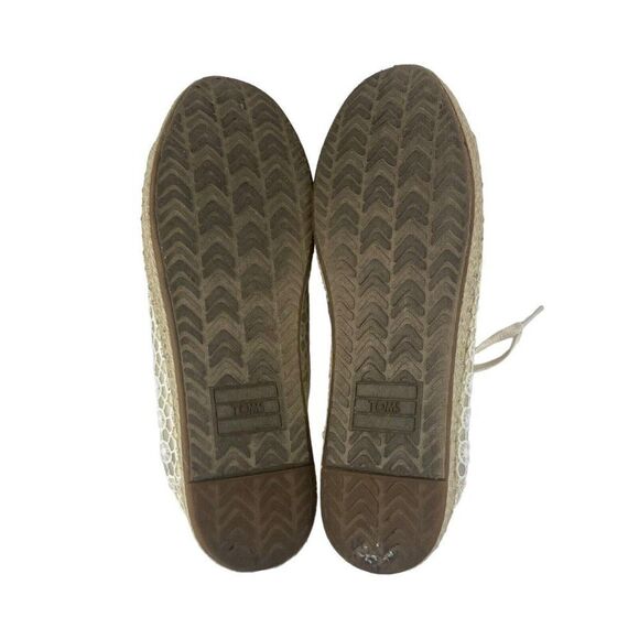 TOMS WOMENS Lena Natural Mosaic Mesh Crochet Jute Lace Up Espadrilles Shoes US 9 - Picture 9 of 14